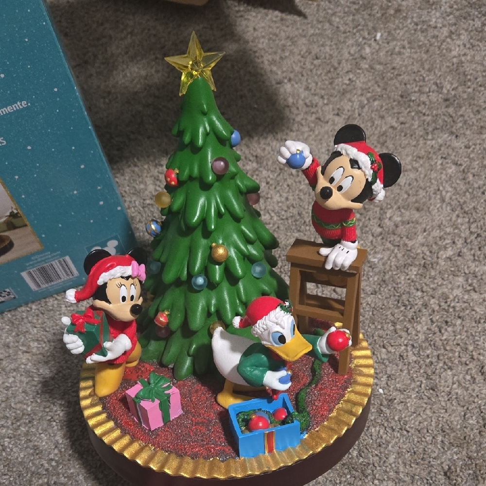 Disney 9.2-in Decorating Christmas Tree Lighted Musical Christmas Tree Figurine